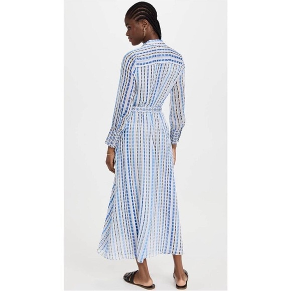 MISA Los Angeles Women's White Button-Front Kirat Midi Shirt Dress Size S - Picture 3 of 10